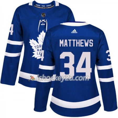 Dame NHL Toronto Maple Leafs Trøje Auston Matthews 34 Adidas 2017-2018 Blå Authentic